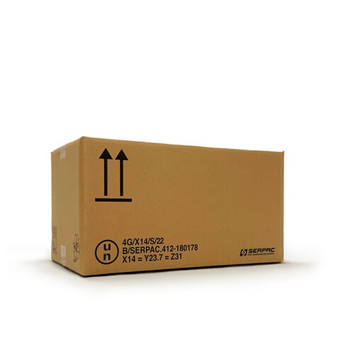 UN zugelassene 4G Pappkartons geeignet für den Versand verschiedener Parfümerie-Produkte in Fläschchen in Originalverpackung, ohne Notwendigkeit einer Gruppierung in zusätzlichen Kartons (Grouping Box).