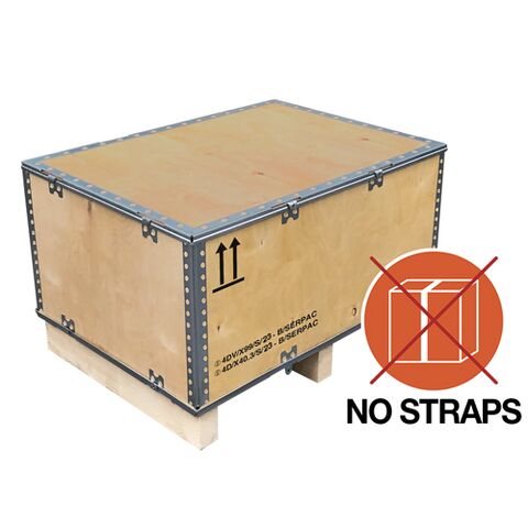 UN 4D- und 4DV-zugelassene Verpackungen (Sperrholzkisten), die fu¨r den Versand von verschiedenen Gegenständen oder Innenverpackungen geeignet sind, wie in der Übersichtstabelle angegeben.