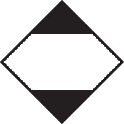 Begrenzte-Mengen-Markierung (LQ). Permanentkleber mit einer Haltbarkeit von 5 Jahren im Innen- und Außenbereich.