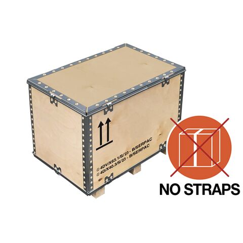 UN 4D- und 4DV-zugelassene Verpackungen (Sperrholzkisten), die fu¨r den Versand von verschiedenen Gegenständen oder Innenverpackungen geeignet sind, wie in der Übersichtstabelle angegeben.