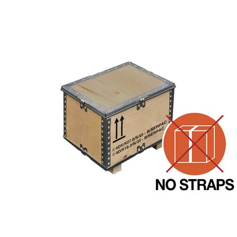 UN 4D- und 4DV-zugelassene Verpackungen (Sperrholzkisten), die fu¨r den Versand von verschiedenen Gegenständen oder Innenverpackungen geeignet sind, wie in der Übersichtstabelle angegeben.