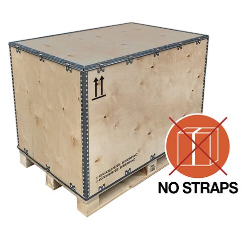 UN 4D- und 4DV-zugelassene Verpackungen (Sperrholzkisten), die fu¨r den Versand von verschiedenen Gegenständen oder Innenverpackungen geeignet sind, wie in der Übersichtstabelle angegeben.